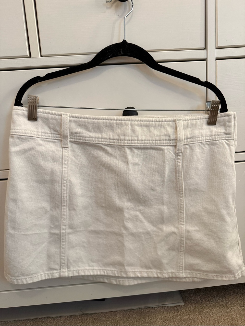 H&M White Denim Mini Skirt